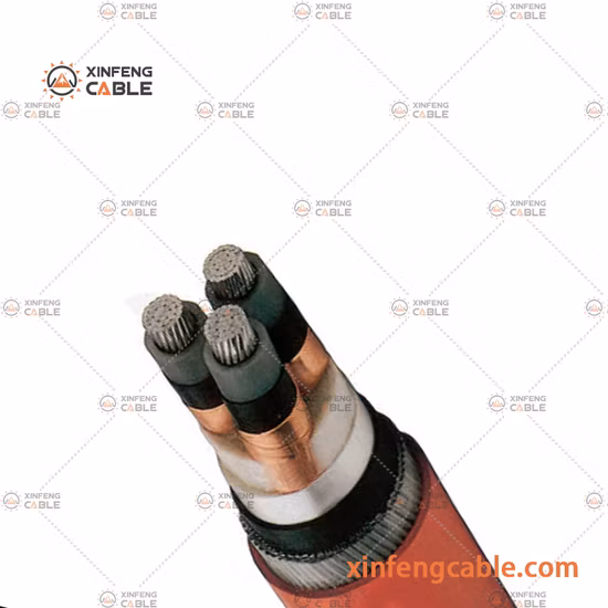 Cable de alimentación forrado de PVC con aislamiento XLPE blindado de alambre de acero de tensión media de conductor de aluminio de tres núcleos de 185 mm cuadrados